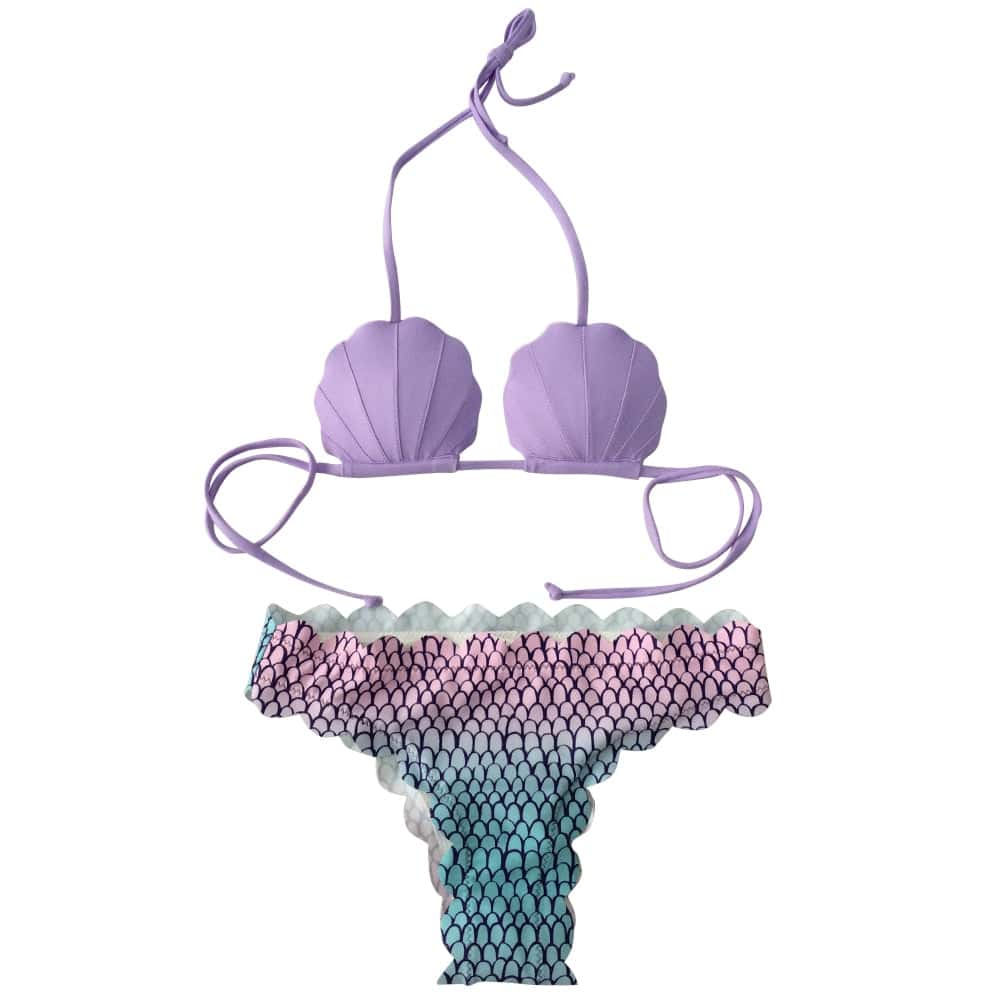 Deniz Kabuğu Bikini Kefal Mor