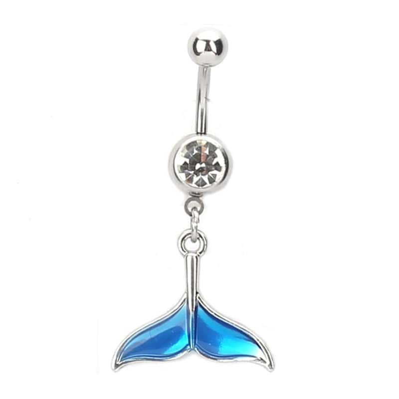 Deniz Kabuğu Göbek Piercingi Denizkızı Kuyruğu (Gümüş)